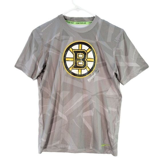 Reebok Men's Boston Bruins Logo Tee Shirt in Light Camo Size M - Picture 1 of 6
